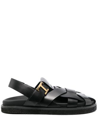 Tod's caged leather sandals - Black