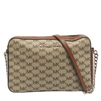 Michael Kors Pre-owned Schoudertas van gecoat canvas - Dames - Pre-owned - Bruin - Maat: ONE Size