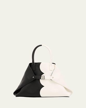 Akris AI Small Scalloped Colorblock Top-Handle Bag