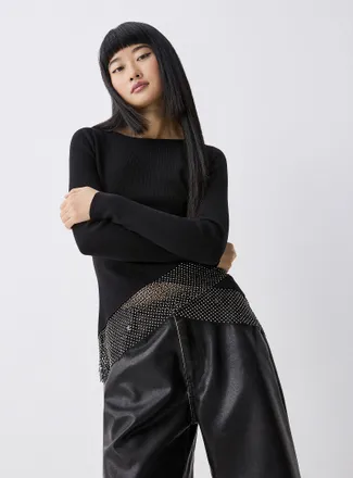 Twik Womens Shimmering mesh sweater