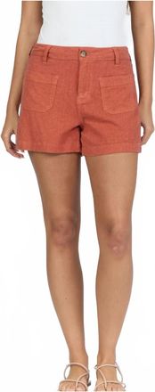 Dear John Denim Carlisle High Rise Shorts In Burnt Brick