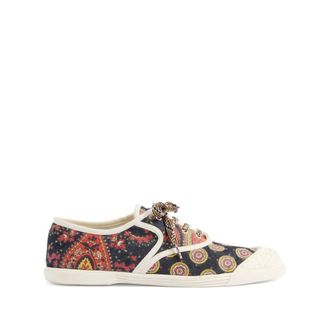 Valentino Garavani Floral Print Lace-Up Flat Shoes