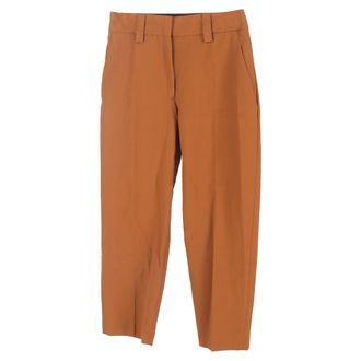 Acne Studios High-Rise Tailored Trousers in Rust Polyester