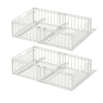 OEM Organizzatore Estraibile Per Cassetti, Scorrimento Silenzioso, Facile Installazione, Bianco, 2 Pezzi