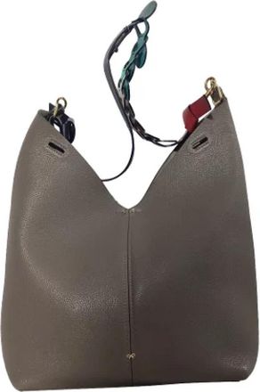Anya Hindmarch Tweedehands leren handtassen - Dames - Vintage Schoudertas - Grijs - ONE Size - Leer - Vintage