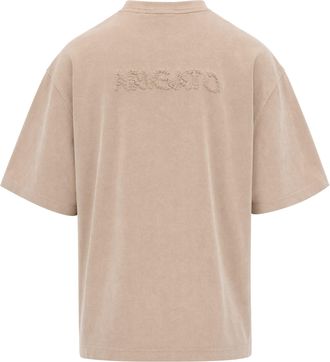 Axel Arigato Mens Oversized Organic Cotton T-Shirt Dark Beige T-Shirts And Polos