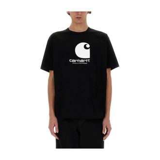 Junya Watanabe Tops, Heren, Zwart, M, Katoen, Wm-T901-100 T-Shirt