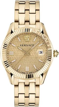 Versace Accessoires, Heren, Geel, ONE Size, Greca Horloge