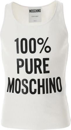 Moschino Geribbelde Tanktop in Wit - Heren - Tops zonder mouwen - Wit - L - Katoen - Tops