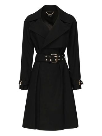 Marciano belted chain-trimmed trench coat - Black