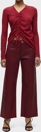 Hudson Rosie High-Rise Front Yoke Wide Leg Ankle Jean In Red