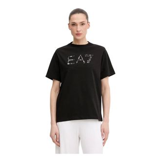 Emporio Armani Emporio Armani Ea7, Tops, Dames, Zwart, XS, Katoen, Logo Series Jersey T-shirt