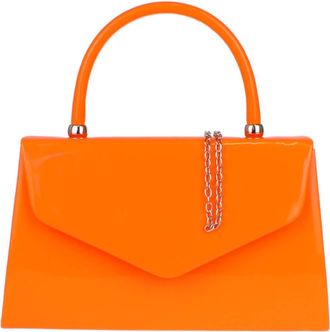 Girly HandBags Womens Patent Clutch Bag (Neon Orange)
