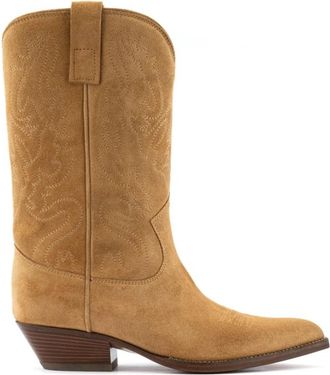 Buttero Geborduurde Western Laarzen - Dames - Cowboylaarzen - Bruin - 37 EU - Leer - Schoenen