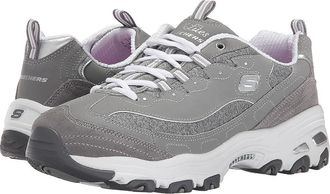 Skechers DLites - Me Time Womens Lace up casual Shoes Gray : 5.5 B - Medium, Leather/Synthetic