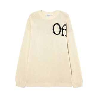 Off-white Sweatshirts, male, Beige, Size: M 44Mhe20Qs26K001110 Crewneck Sweater