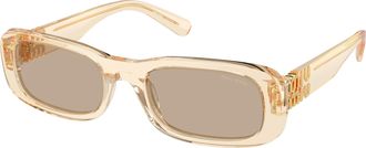 Miu Miu Brown Rectangular Ladies Sunglasses MU 08ZS 11T40F 53