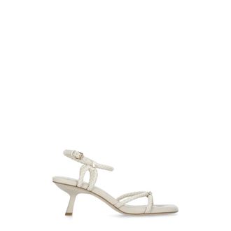 Ash High Heel Sandals, female, Beige, 3 UK, Braided Ivory Heeled Shoes with Ankle Strap