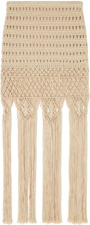 Alanui A Love Letter To India crochet skirt - women - Cotton - L - Neutrals