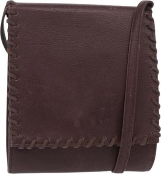 Saint Laurent Pre-owned Cross Body Bags, female, Brown, Size: ONE SIZE Pre-owned Leather Shoulder Bag