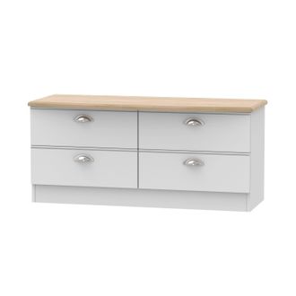 Welcome Furniture Westminster Ready Assembled 4 Drawer Bed Box in Grey Matt & Riviera Oak - Welcome Furniture | TJ Hughes