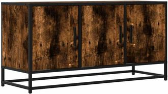 vidaXL Vidaxl - Mueble tv metal y madera ingeniería roble humo 100x35x50 cm