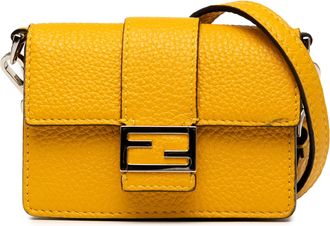 Fendi Tweedehands Micro Leren Flat Baguette Crossbody