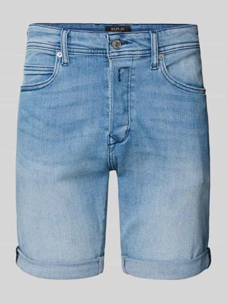 Replay Tapered Fit Jeansshorts mit Knopf- und Rei&szlig;verschluss in Hellblau, Gr&ouml;&szlig;e 38