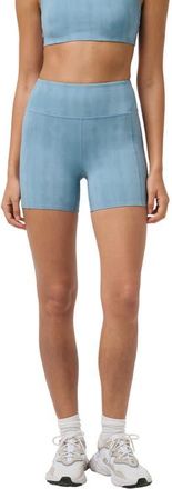 Travis Mathew Moveknit Bike Shorts in Smoke Blue Multi at Nordstrom, Size Medium