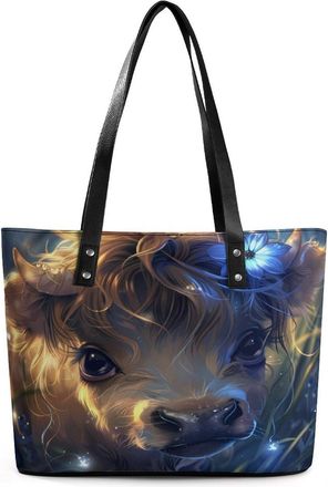 Generic Yak Highland Cow Tote Bags for Women Cute Shoulder Purses Handbags