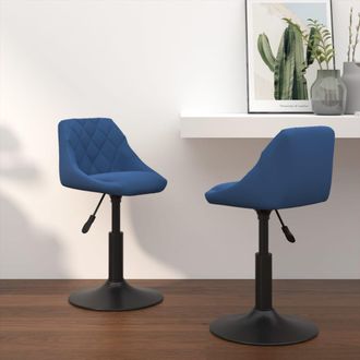 vidaXL Sillas De Comedor Giratorias 2 Uds Terciopelo Azul Vidaxl