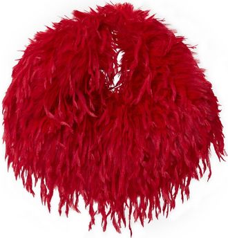 Naked Wardrobe Micro Mini Faux Feather Handbag in Ruby Red at Nordstrom