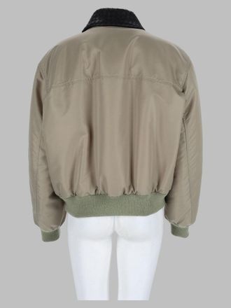 Bottega Veneta Satin with Woven Collar Jacket - Beige