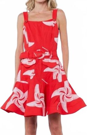 Ciebon Womens Alivia Embroidered Pinwheel Mini Dress
