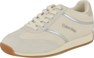 Calvin Klein Womens Avyenna Sneaker, Ivory/Silver 150, 5.5 UK