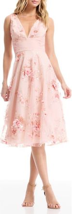 Dress The Population Posie Sleeveless Fit & Flare Cocktail Dress in Blush Multi at Nordstrom, Size Xx-Large