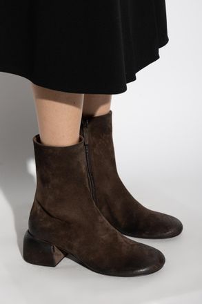 Mars&egrave;ll Suede Heeled Ankle Boots Basata, Womens, Brown