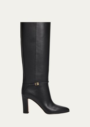 Valentino Garavani 85mm Pattie Leather Knee-High Boots