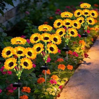 OEM Piezas, 24 Luces, Iluminaci&oacute;n Solar Para Jard&iacute;n, L&aacute;mpara Solar Para Jard&iacute;n, Iluminaci&oacute;n Solar Para Jard&iacute;n, Iluminaci&oacute;n Solar De Girasol, Patio