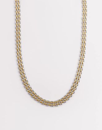 Abbott Lyon Collana heritage a catena bicolore in metallo misto tonalit&agrave; oro e argento-Multicolore