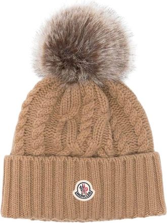 Moncler Khaki Knitted Beanie Cap