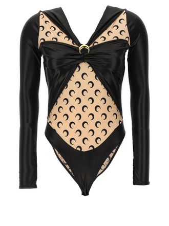 Marine Serre Womens All Over Moon Bodysuit