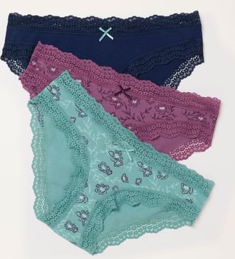 Fat Face FatFace Purple 3 Pack of Lace Shorts