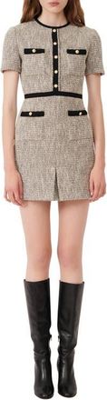 Maje Tweed Minidress in Silver at Nordstrom, Size 6 Us
