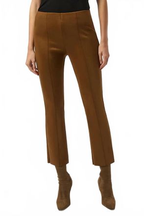 Joseph Ribkoff Suede Scuba Flared Pants In Brown