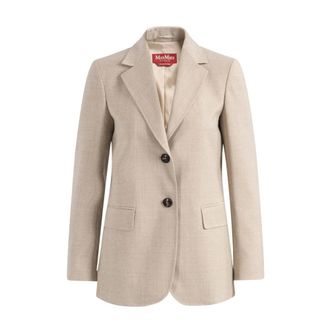 Max Mara Dames, Jassen, Beige, Maat: S Wol