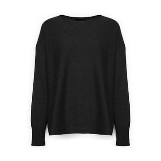 Elena Miro Truien & Vesten, Dames, Zwart, XS, Wol, Pure Wool Boatneck Sweater