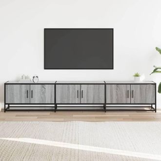 Berkfield Home TV Cabinet Grey Sonoma 210x35x41 cm Engineered Wood | Size: 210 x 35 x 41 cm