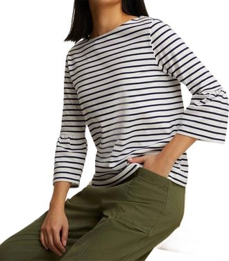 Draper James Corey Bell Sleeve Top In Nautical Stripe