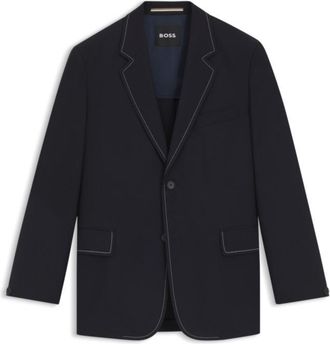 BOSS Relaxed-fit jacket in wool with contrast stitching
